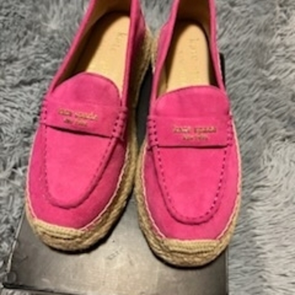 Vibrant Pink Espadrille Loafers - Picture 2 of 4